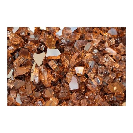 Hiland Fire Glass 1/4" to 1/2" Dia. Reflective Copper 10 Lbs RFGLASS-COP
